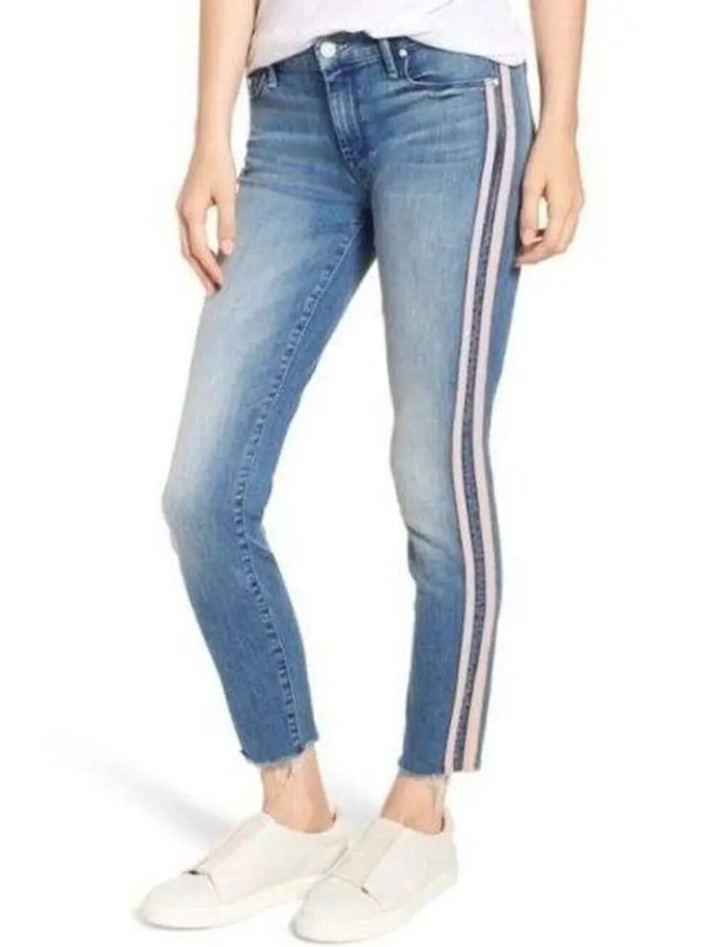 MOTHER Insider Crop Step Fray Jeans Good Girls Race Womens Size 25